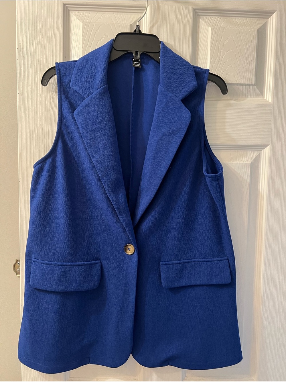 SHEIN Royal Blue Sleeveless Blazer Vest